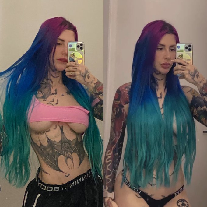 Still obsessed with this hair 💙💜💚 https://t.co/i6PqC8jdNa<a href="/tag/theotakubox"class="tags"><span>#theotakubox</span></a>