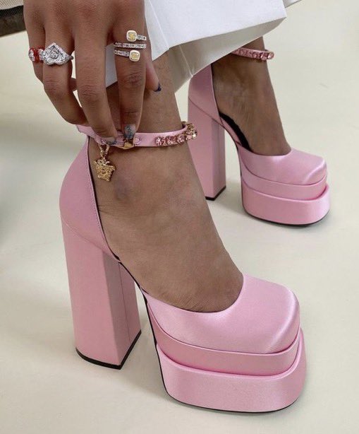 untitledallure's tweet photo. pink versace platforms https://t.co/dAU3avb8dI