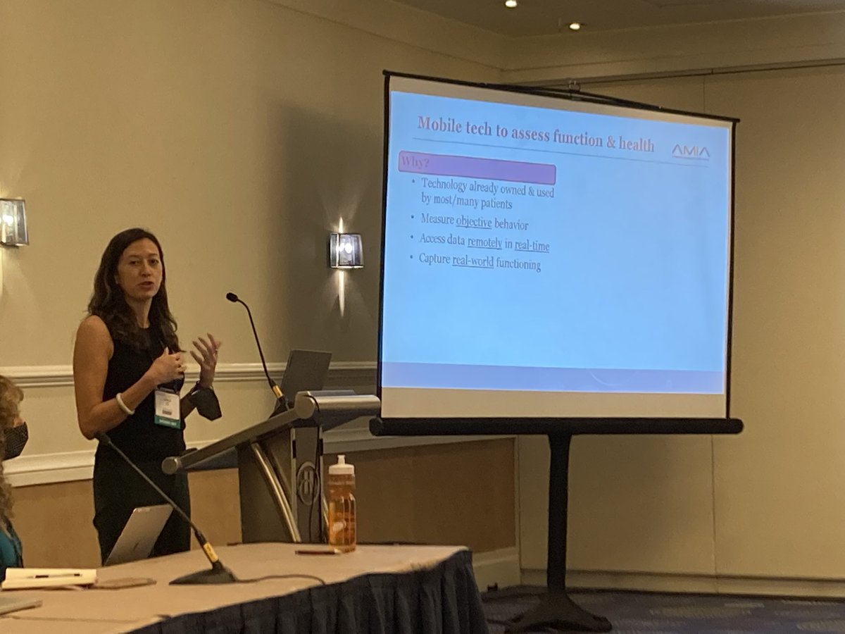 drgriffis's tweet photo. @carissa_low is our first panelist at #AI4Function 2022! Discussing her awesome work on mHealth for information about function and disability.#AMIA2022 #W03 https://t.co/7pTqDdiYDt