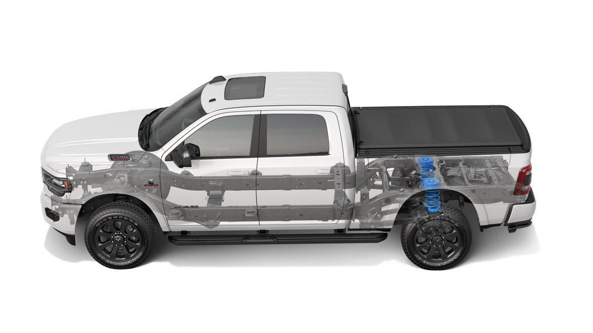 StellantisNA's tweet image. The @RamTrucks Heavy Duty boasts class-leading ride and handling accomplished via a class-exclusive link-coil rear (2500) suspension system with optional rear air suspension (2500 and 3500). #RamTrucks #RamHD