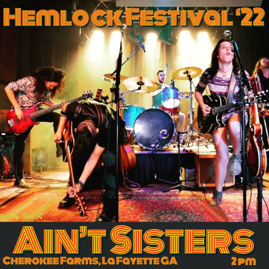 If you haven’t already made your way out to Hemlock Festival you have just enough time to come out and see us play!!! #hemlockfestval #WeLoveYou #AintSisters #instagood #cherokeefarms #indie #music