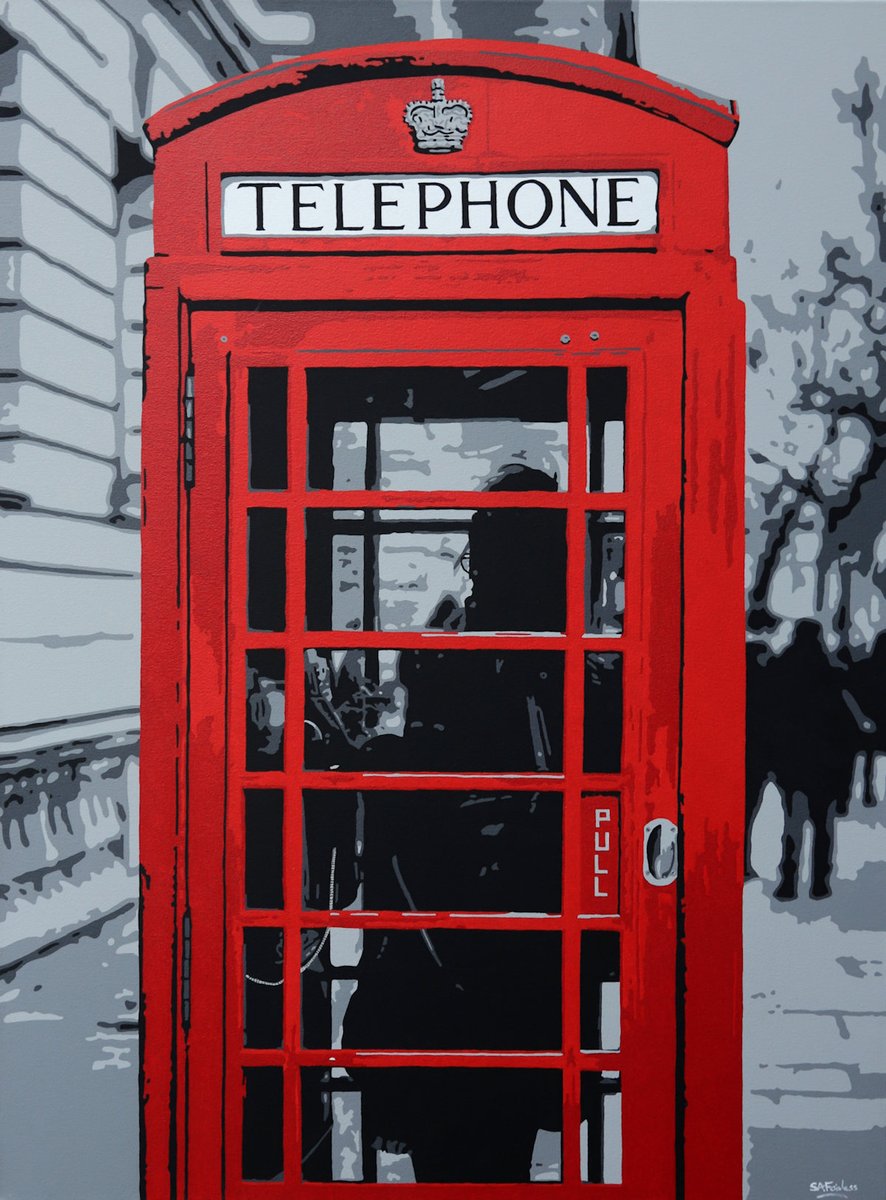 simonsgallery's tweet image. Making a Call - #London  urban art painting. I wonder who she is calling.

#art direct from the #artist