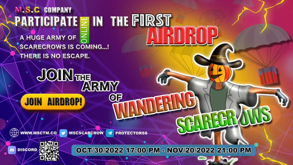 MSCscarecrow's tweet photo. 🎉 Are you ready to get the free and valuable #NFT gifts ?? 🎁
all is yours as a airdrop  😉
in the first phase of the wandering scarecrow's project✅
stay tuned for #giveaways 

join airdrop 👇🏼👇🏼
https://t.co/rRAw2BHE78 https://t.co/Sb4r15joup