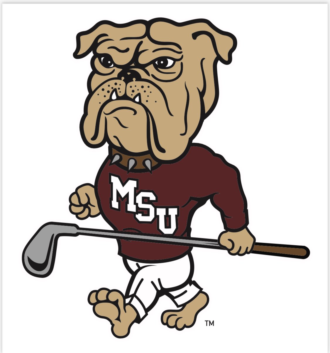 HailStateGC's tweet image. The wait is finally over!!! Introducing the MSU Golf Course exclusive GOLFING BULLY logo! This logo will be featured throughout the golf course and in various merchandise pieces. Stay tuned, as we will be releasing some great Golfing Bully items very soon!