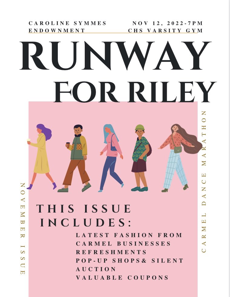 Join us Nov 12th for Runway for Riley benefitting the Caroline Symmes Children’s Cancer Endowment! Enjoy the latest men’s and women’s fashion from carmel businesses, refreshments, pop up shops, a silent auction and valuable coupons for holiday shopping!
Find tickets in bio