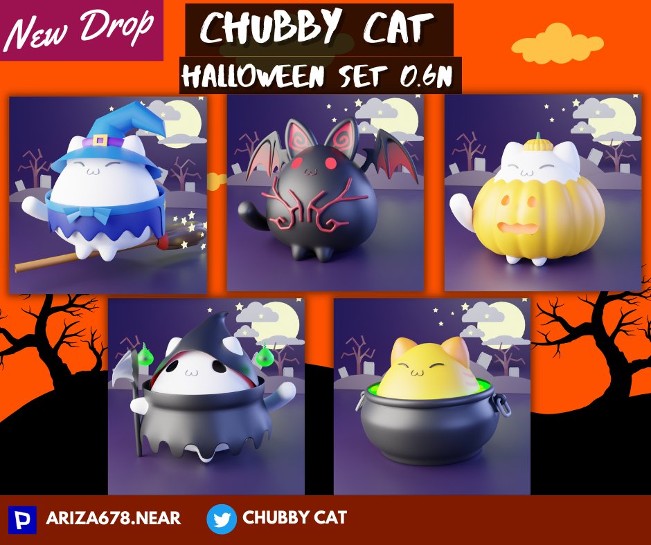 New Drop!!!
ดรอปแล้วนะค้าบ Halloween Set 
ถึงจะผ่านวัน Halloween มาแล้วแต่น้องแมวก็อยากหลอกอยู่นะ
Paras : paras.id/collection/chu…
#paras #NFTCommmunity  #NFTTHAILAND