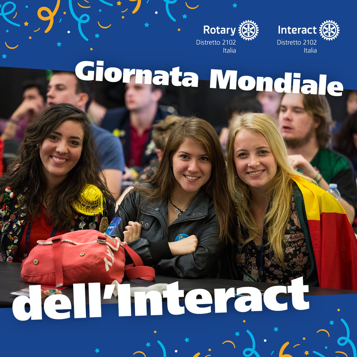 rotary2102's tweet photo. Il 5 novembre 1962 nasceva a Melbourne il primo #Interact con il motto: “Serious Fun”, divertimento e attività di servizio. Il @Rotary invita tutti i Club a celebrare
#WorldInteractDay.

https://t.co/CQGgdAS1nd

#ImagineRotary #EnjoyRotary #Distretto2102
#Rotaract https://t.co/HG7ivO1XCb