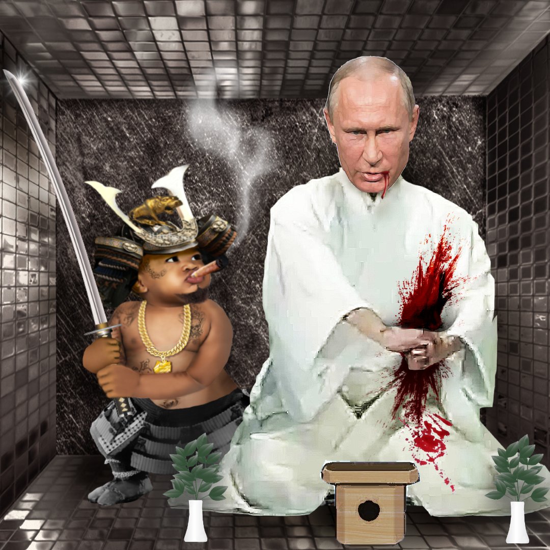 FRC9inc's tweet photo. With great power, comes great responsibility. 

#YasK #FRC9 #virtual #samurai #baby #rapper #putin #stopputin https://t.co/qGjKtwE5hg