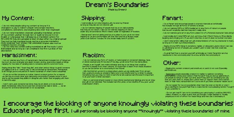 swiftchamet's tweet photo. dream's boundaries, written by dream (but more clear) since people always argue about this. 🧵 https://t.co/tSzVQ3NJ7x