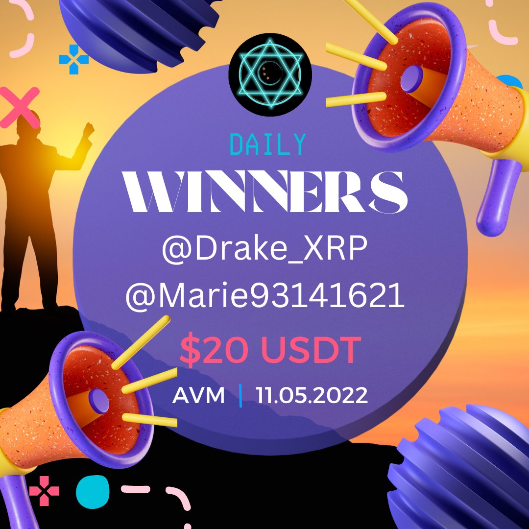 AlchemyVirtualM's tweet image. 📣📣📣
CONGRATULATIONS to the  winners to our 30 days daily task of holding $AVM, our 2nd day winners are:

@Drake_XRP
@Marie93141621

DM us your BSC wallet ADD within 24 hours: