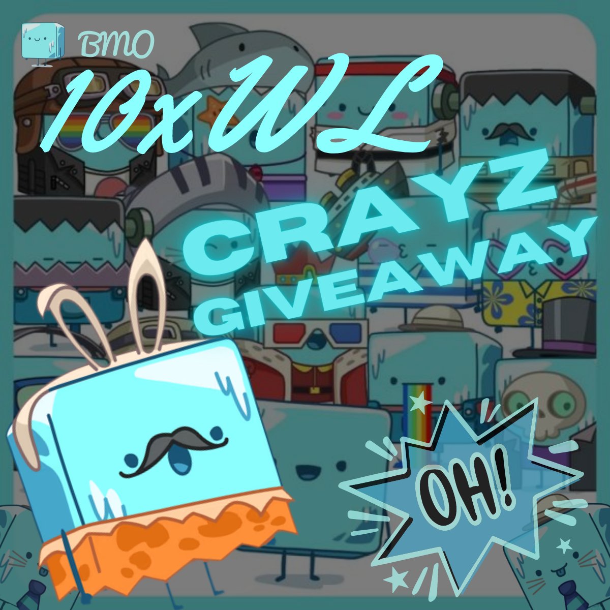 🎁 CRAYZ GIVEAWAY 🎁

 WELCOM IN BMO 

THE FIRST 10 PEOPLE WILL GET WHITELIST AUTOMATICALLY

🏆 10x WL 

▶️join in discord to get wl - discord.gg/eeMXhs92kC

24 HR ⏰

#Solana #NFTGiveaway #NFT #NFTCommunity #Solana #NFT #NFTGiveaway #NFT #NFTs