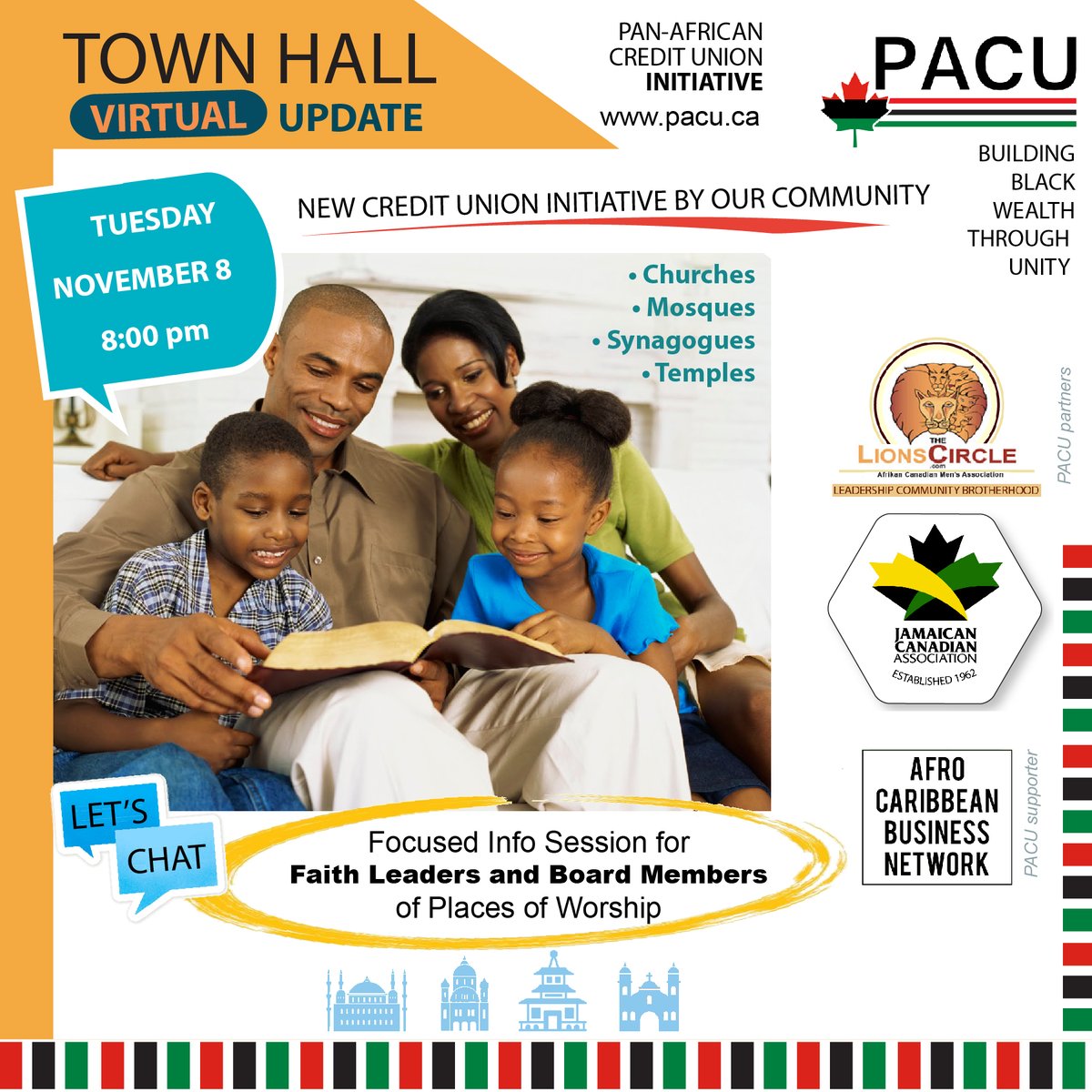 PAcreditunion's tweet photo. Join our PACU info event for faith leaders and their Board of Directors for places of worship!

Tuesday November 8 @ 8:00 pm

Register today!

https://t.co/P6tM86SI0K https://t.co/QS2BXflKta