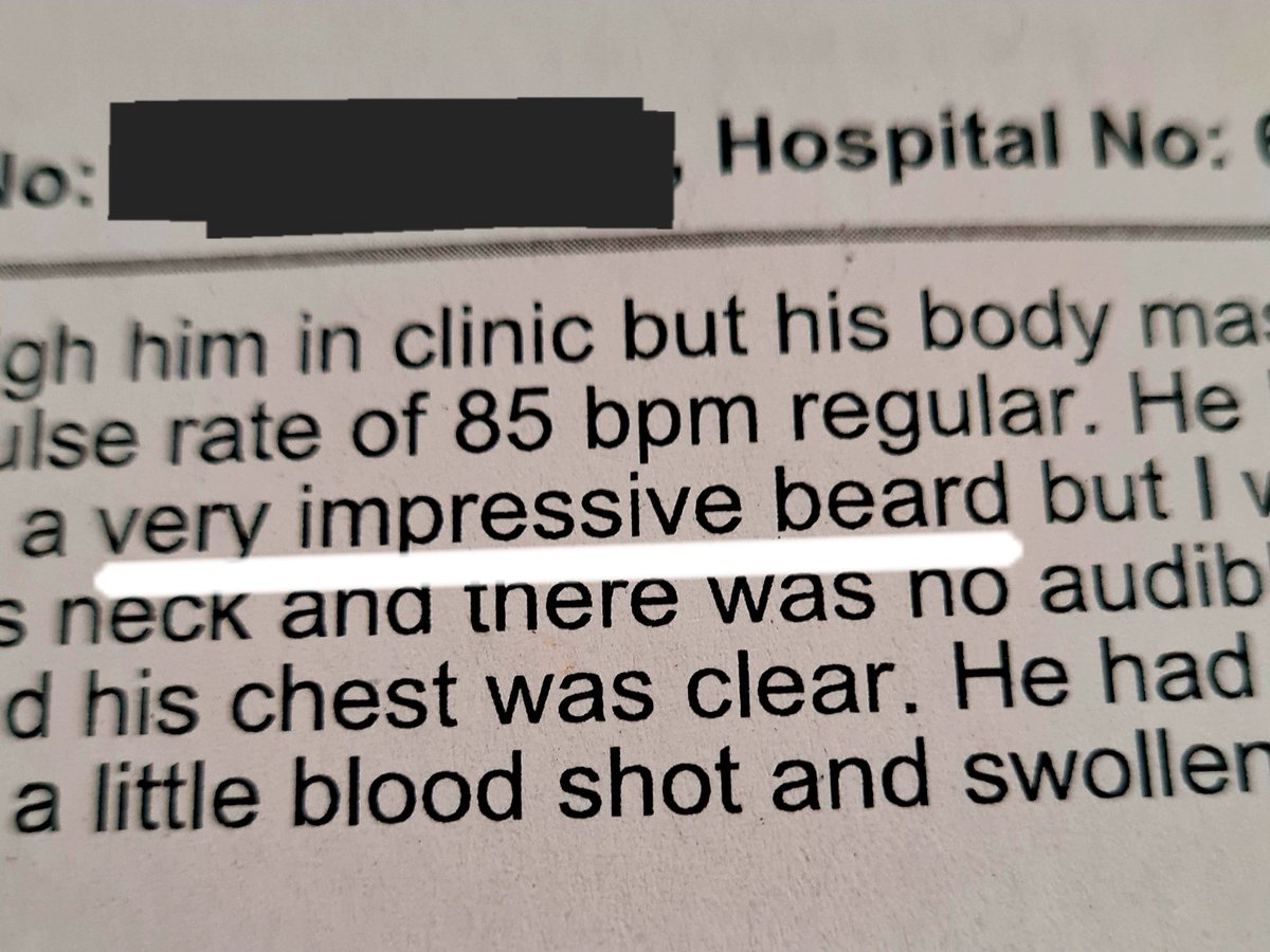 Got my letter from the Hospital today. Let it go on record what the Doctor thinks of my beard 🤣🤣