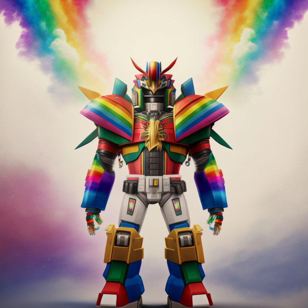 Destinykrainbow's tweet photo. Rainbow mech v4 #midjourneyart #midjourney #notveryimpressed https://t.co/FYXu1BsKF0