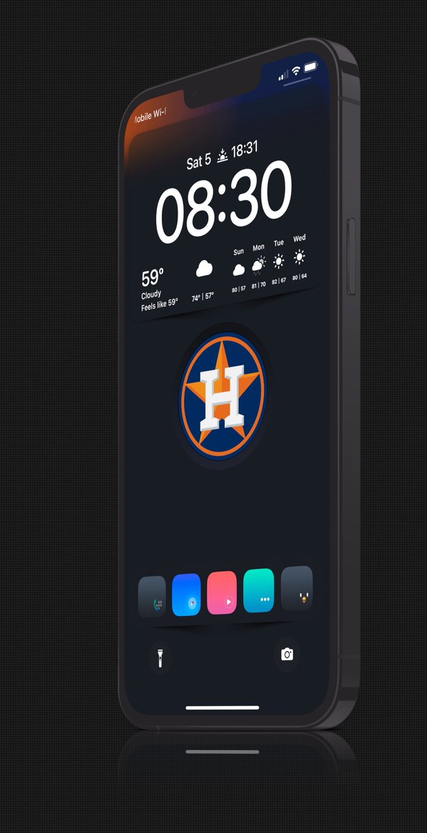 Kothuq's tweet photo. All set for tonight’s game. Looking forward to seeing the @astros win 🤟
 #elevation theme by @Enter_Apps 
#locklauncher by @LockLauncherApp 
Mock-up @screenshot_pro 
Overlay, #wallpaper and #Widgy by Me astros logo from the net
#HoustonAstros #BaseBall #ios16 #ios16wallpaper https://t.co/zwXsjFq9kg