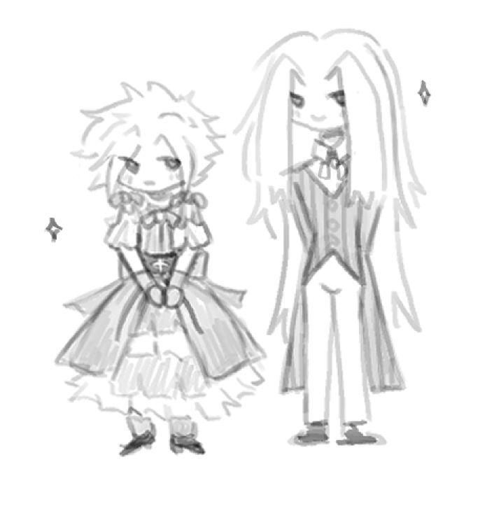 quick sketch of sephcloud + lolita brainrot... my lolita sets came in a few weeks ago and ive been wanting to draw them in some of my favourites i browsed
ouji lolita/kodona fashion on sephiroth,,, AAA 😭 and cloud in gothic lolita, seph's little princess LOL

#sefikura #FF7R