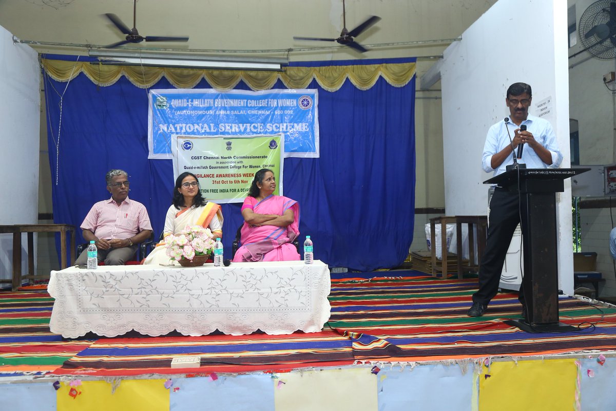 NSSQMGCWcheU4's tweet photo. "Vigilance awareness week"Skit programme was conducted by NSS Units of ,Quaid-e-millath Govt college for women, Chennai-02 in association CGST ,Chennai North commissionerate on "Corruption Free India for developed Nation"
On 05.11.2022.
@_NSSIndia 
@NSSChennai 
@NssUnom 
@nss_ https://t.co/3GxgIHzxOf