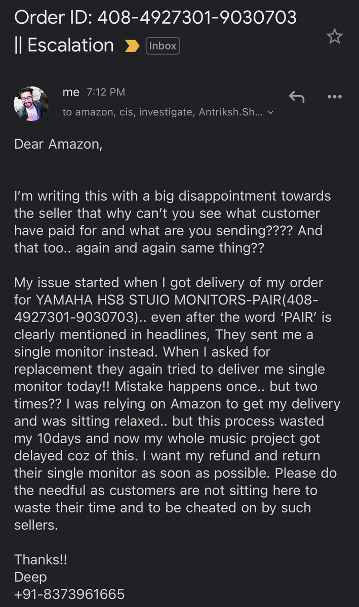 demeh099's tweet photo. @amazonIN Please address this issue on priority, I am fed up with the services https://t.co/0dGxwW4z3u