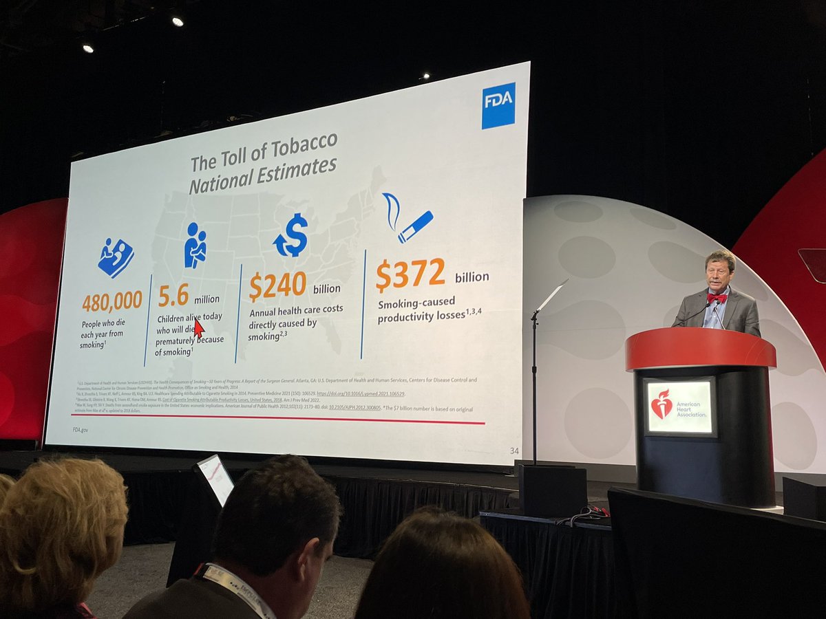 The terrible toll of tobacco. <a href="/AHAScience/">AHA Science</a> #AHA22 <a href="/DrCaliff_FDA/">Dr. Robert M. Califf</a>
