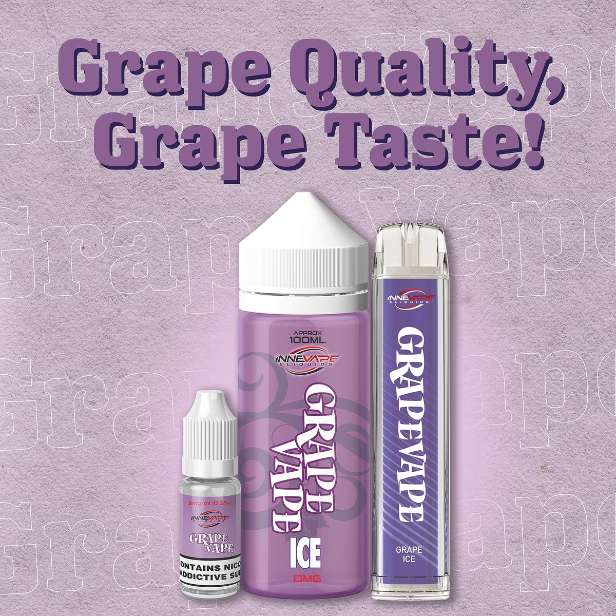 A Grape Ice that will instantly become your new favourite flavour 🍇

innevape.co.uk 
-
#innevape #nicsalt #vape #vaping #eliquid