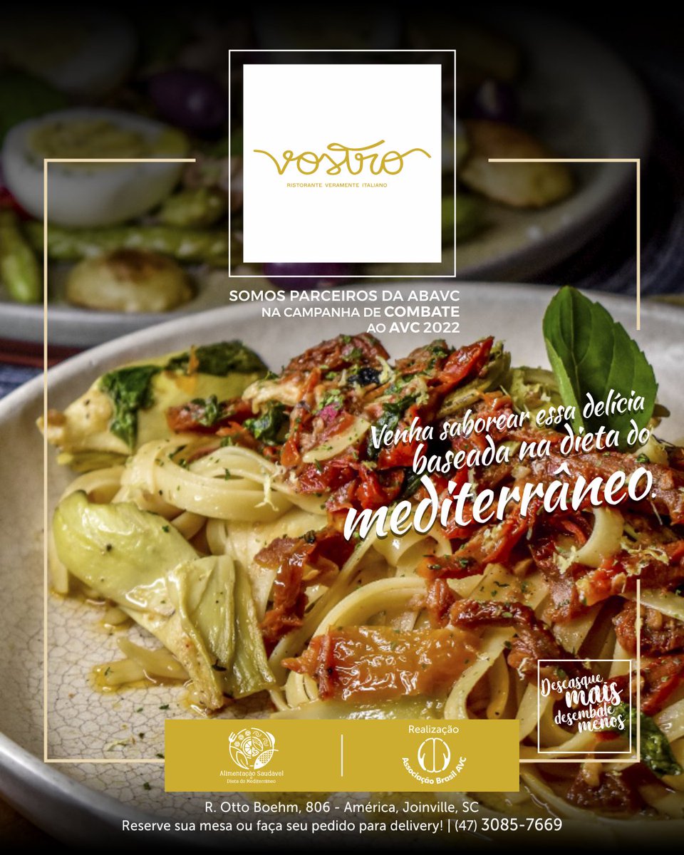 ABAVC_Oficial's tweet photo. 🍽 O Vostro Ristorante preparou quatro pratos diferentes para a Campanha de Combate ao AVC 2022.

📍 A casa fica na rua Otto Boehm, 806, bairro América, Joinville.

#abavc #avc #forumavc #campanhagastronomica https://t.co/MAsvVmF8wO