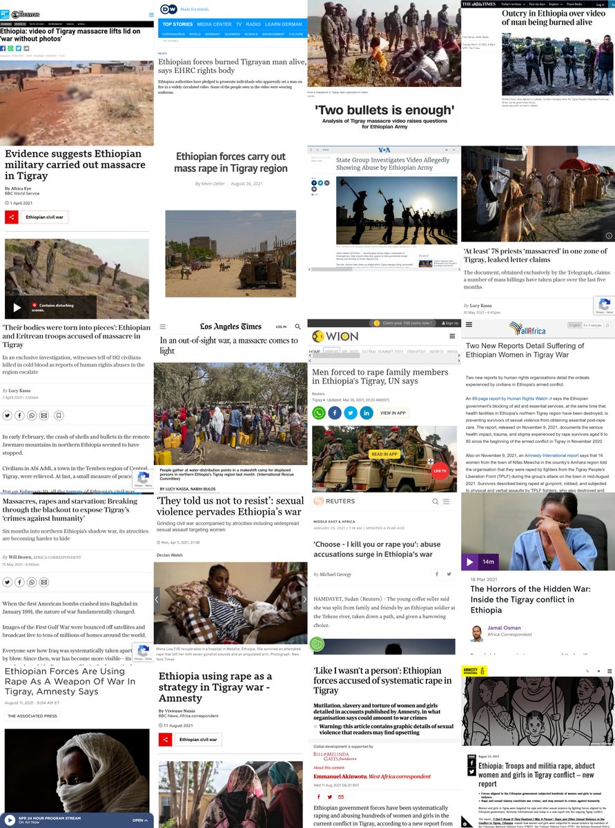 Some of ENDF's #TigrayGenocide crimes.