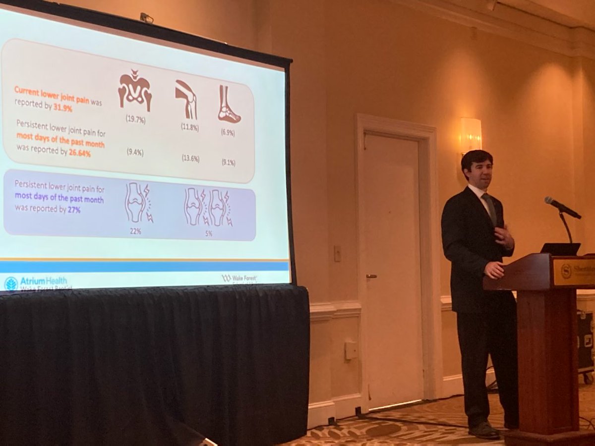 DrGSBullock's tweet image. My turn for the presentation with Chris Harnish ⁦@MARCACSM⁩ presenting ⁦@_Runningthrough⁩ despite high Persistent pain, runners still found ways to run similar distance through use of NSAIDS and inning on soft surfaces