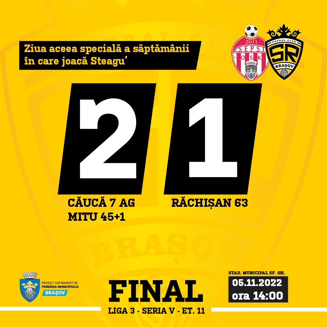 Stegarii's tweet photo. Atât s-a putut. Seria de 6 meciuri la rând fără înfrângere ajunge la final.

That's it. Our 6-match unbeaten run comes to an end.

#SteagulRenaște #SRBV https://t.co/N4xJJzIld1