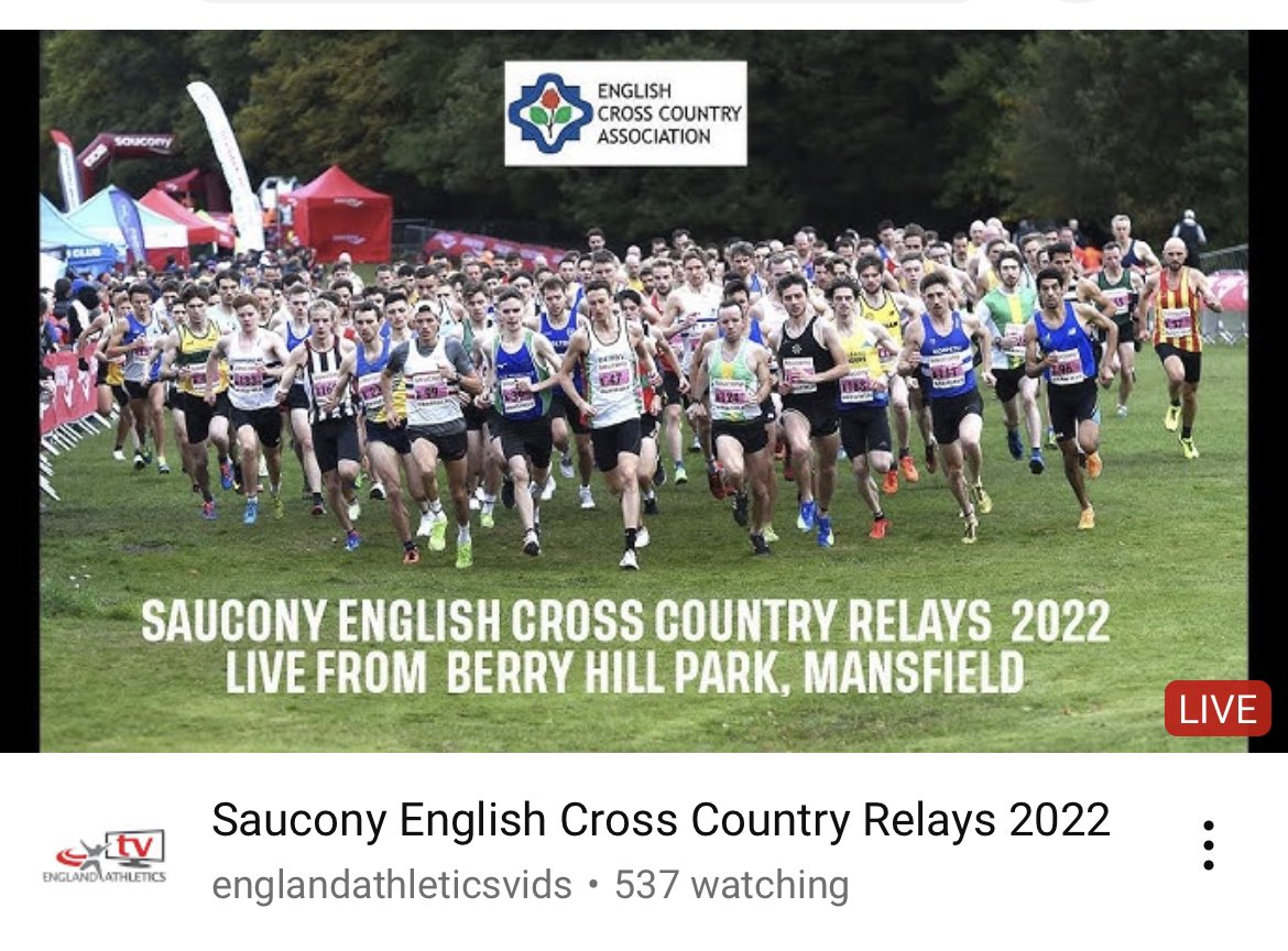 There’s live coverage of the Saucony English National XC Relays from Mansfield right now on YouTube. 10 fabulous races across the age groups.