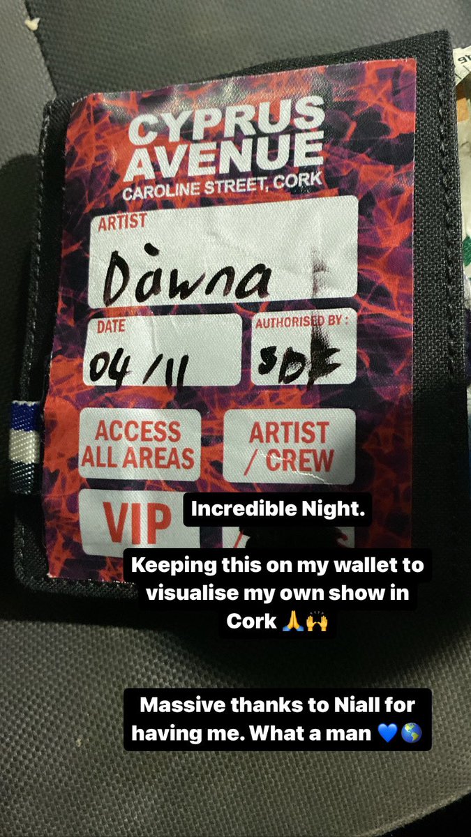 DawnaOfficial's tweet photo. Great Night in Winthrop Avenue last night supporting @NiallMcNamee . Hopefully get back to Cork in the New Year for another show thanks to Seán and all the @CyprusAveCork Staff for being so sound and supplying me with Guinness 0.0 all night 🙏💙🌎 https://t.co/fpej5iruz0