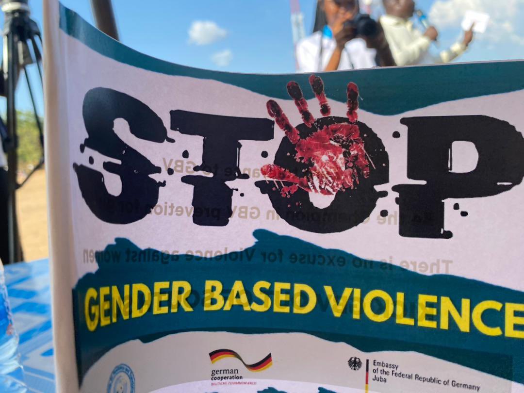 sruf's tweet photo. Now happening at Gudele Playing Ground: Finals of the Women Soccer competition with the theme of Ending Violence Against Women and Girls in #SouthSudan, a project organized by @Wartsouthsudan with support from @GERinSSD #SSOT #EndGBV https://t.co/75sTMyIPqC