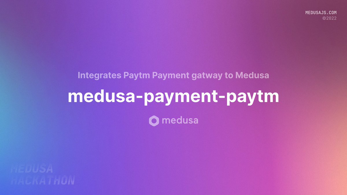 saurabhdutta73's tweet image. Runner up in Medusa Hackathon 🏅 medusajs.com/blog/hackathon…