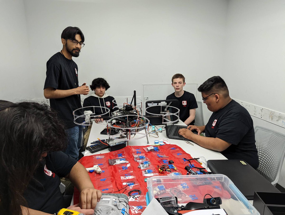 Our Robstown Early College High School robotics team is competing with drones at UT Austin. Go Red!!