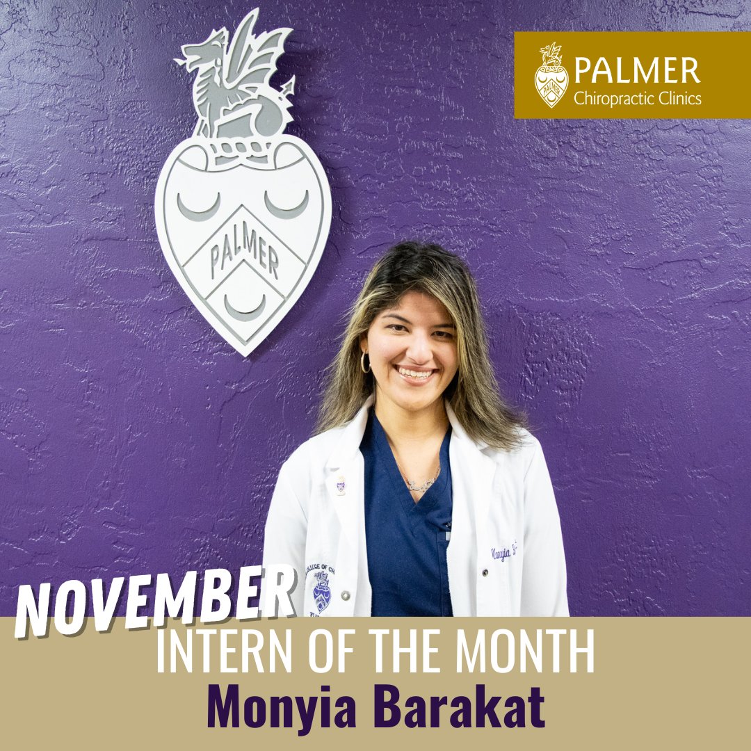 Congratulations to Monyia Barakat for being named Palmer Florida Clinics Intern of the Month for November! Monyia was nominated by Stephen Wooten, D.C.