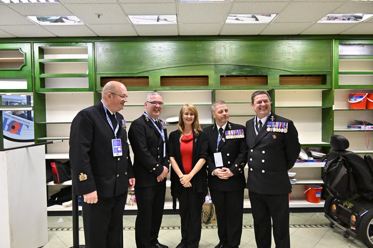 #poppyappeal
Our celebrity guest Katy Carmichael talks to senior rates in the Royal Navy at Bristol Poppy day.