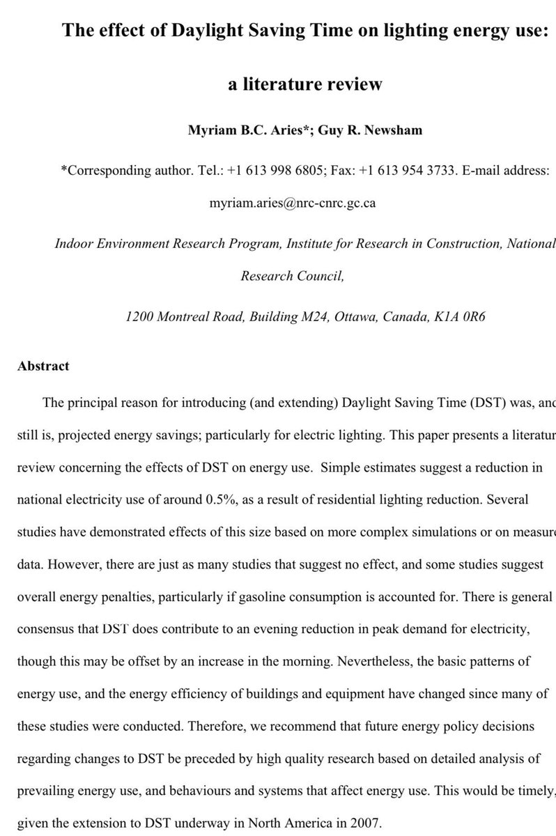 emollick's tweet image. Prepare for darkness &amp;amp; gloom.

The end of daylight savings time in the US is coming up and street crime goes up an estimated 20%(!!) thanks to the earlier darkness. 

And there isn’t really any benefit, since daylight savings doesn’t even save any energy, as these two papers show