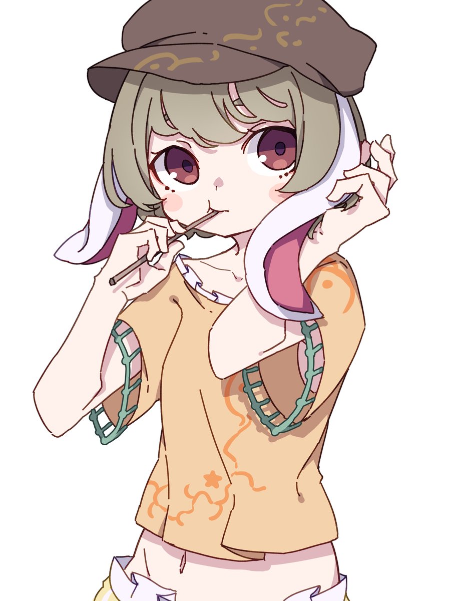 ringo (touhou) 1girl solo hat animal ears rabbit ears white background short hair  illustration images