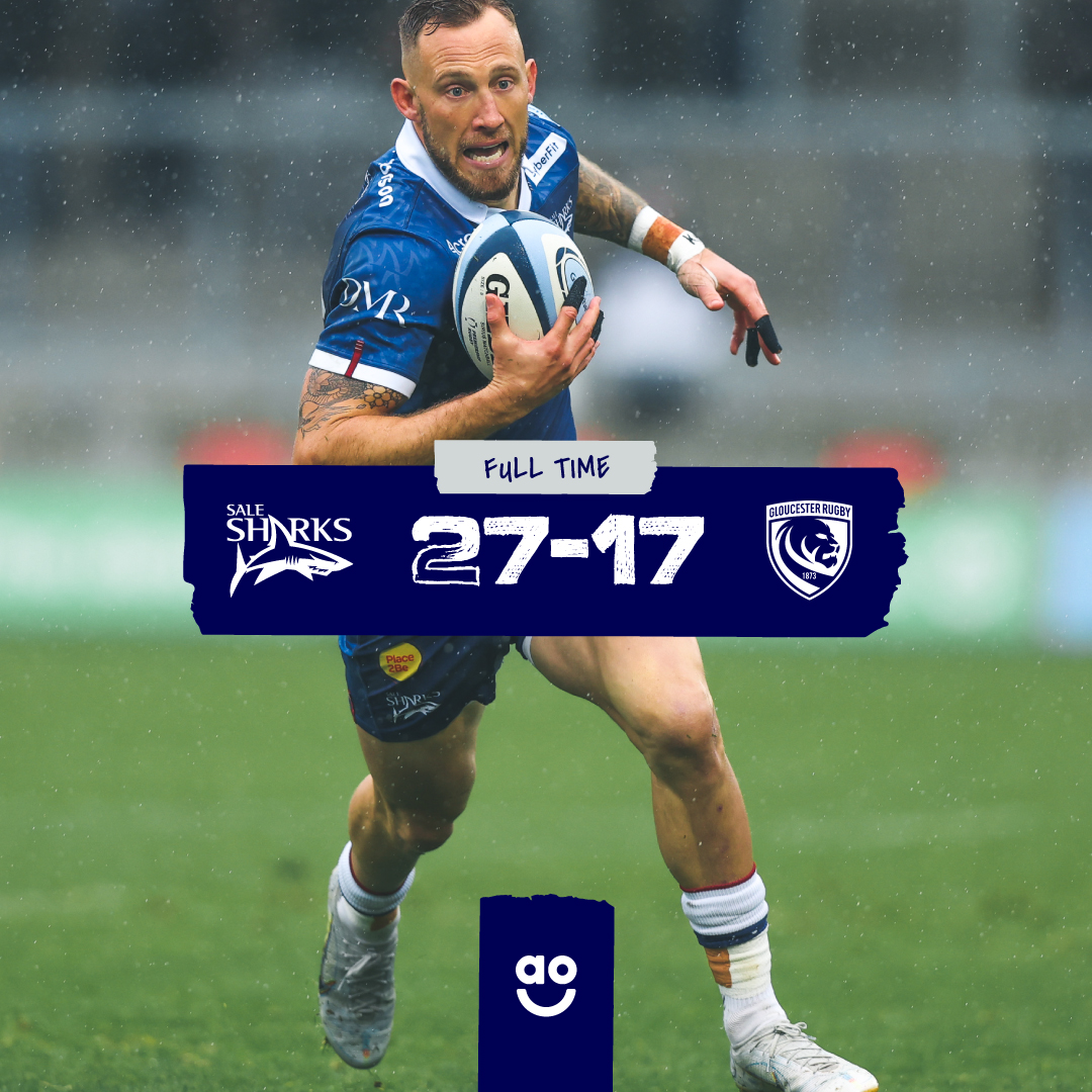 𝗙𝗨𝗟𝗟-𝗧𝗜𝗠𝗘 | 🦈 27-17 🍒

Back to winning ways at the AJ Bell. Hard work at times thanks to a resilient @GloucesterRugby but job done. 👊

#SALvGLO | @Roma_Finance