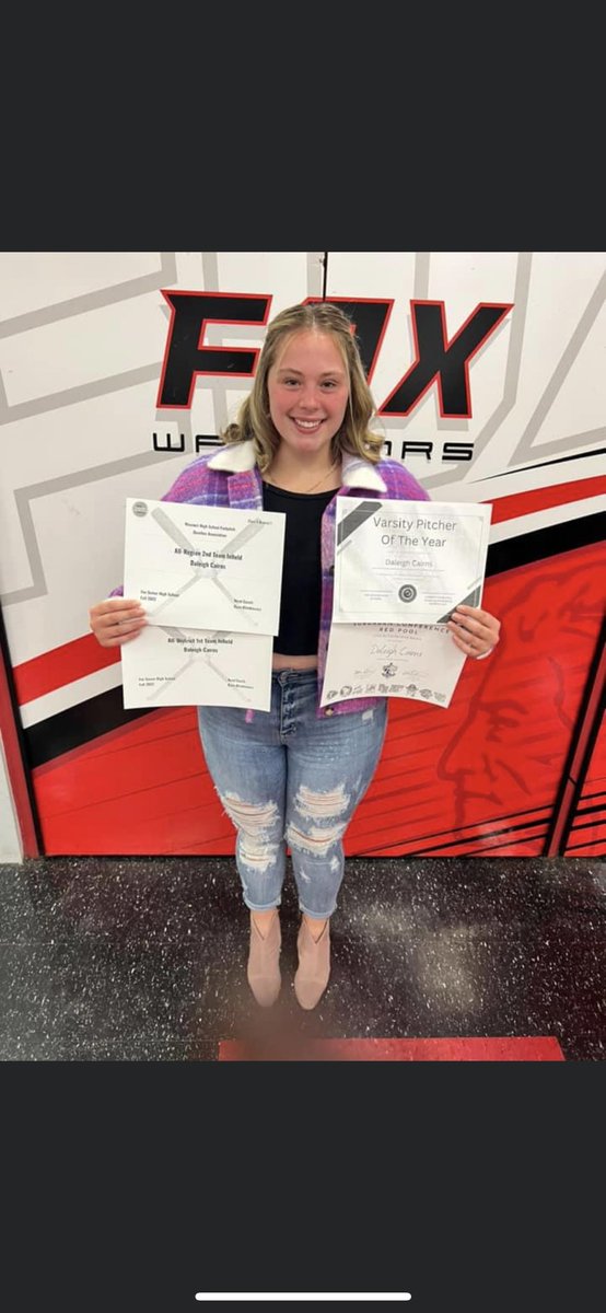 Thankyou to everyone who made my last year so memorable! I’m so honored to receive 
2-team all conference 
all district 1 team infeild 
All region 2 team infeild 
varsity pitcher of the year 
<a href="/STLStix05/">STL Stix Elite 05 Softball Team</a> <a href="/WabashValleySB/">WabashValleySoftball</a>
