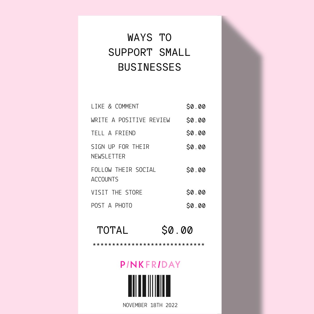 Did you know? You can show love for our small business without spending a dime! #PinkFriday