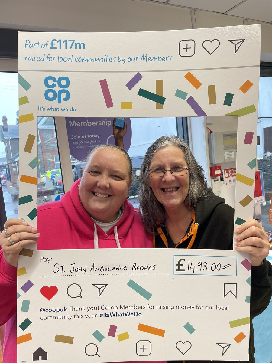 Cherrie_Coop's tweet photo. 🥳🥳 Thank you to our wonderful @coopuk members for raising a whopping £4276 for our Bedwas &amp; Machen Co-op local causes. Was great catching up with @SJACBedwas, @BedwasHall &amp; Machen Primary School to celebrate the final payouts. #ItsWhatWeDo @Stephen_BTM 💙💙 https://t.co/bnf5wUdv07