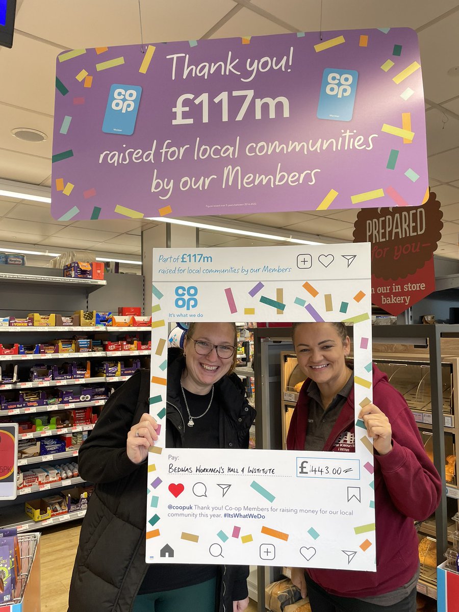 Cherrie_Coop's tweet photo. 🥳🥳 Thank you to our wonderful @coopuk members for raising a whopping £4276 for our Bedwas &amp; Machen Co-op local causes. Was great catching up with @SJACBedwas, @BedwasHall &amp; Machen Primary School to celebrate the final payouts. #ItsWhatWeDo @Stephen_BTM 💙💙 https://t.co/bnf5wUdv07