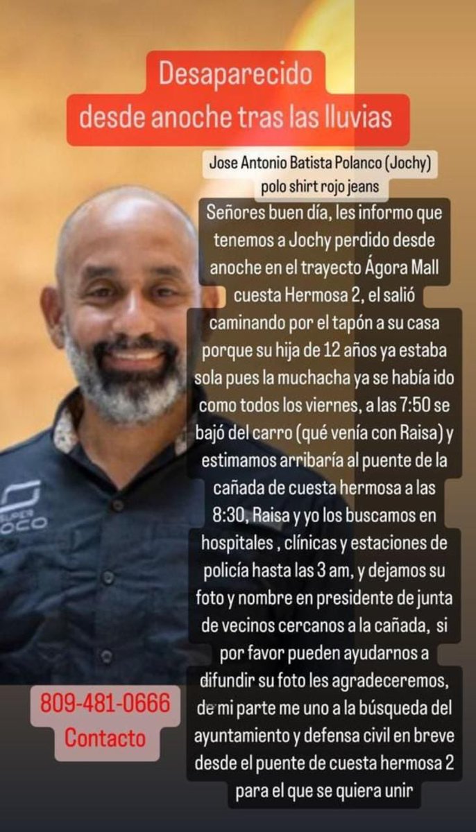 Cualquier información, por favor comunicarse al 809-481-0666. 
Vamos a darle RT por si alguien sabe algo 🙏