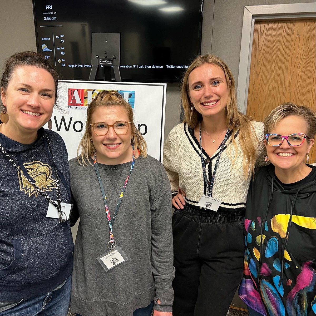 Representing <a href="/NobSchools/">Noblesville Schools</a> and <a href="/olgnoblesville/">OLG School</a> at the <a href="/indianaarted/">Art Education Association of Indiana</a> conference in Ft. Wayne! <a href="/Northelem2/">Principal Lugo</a> <a href="/WhiteRiverEagle/">White River Eagles</a> <a href="/dani_be_autiful/">Danielle Bearden</a> <a href="/jenny_shell/">Jenny Shellabarger</a> <a href="/MrsRPlunkett/">Rachel Plunkett</a>