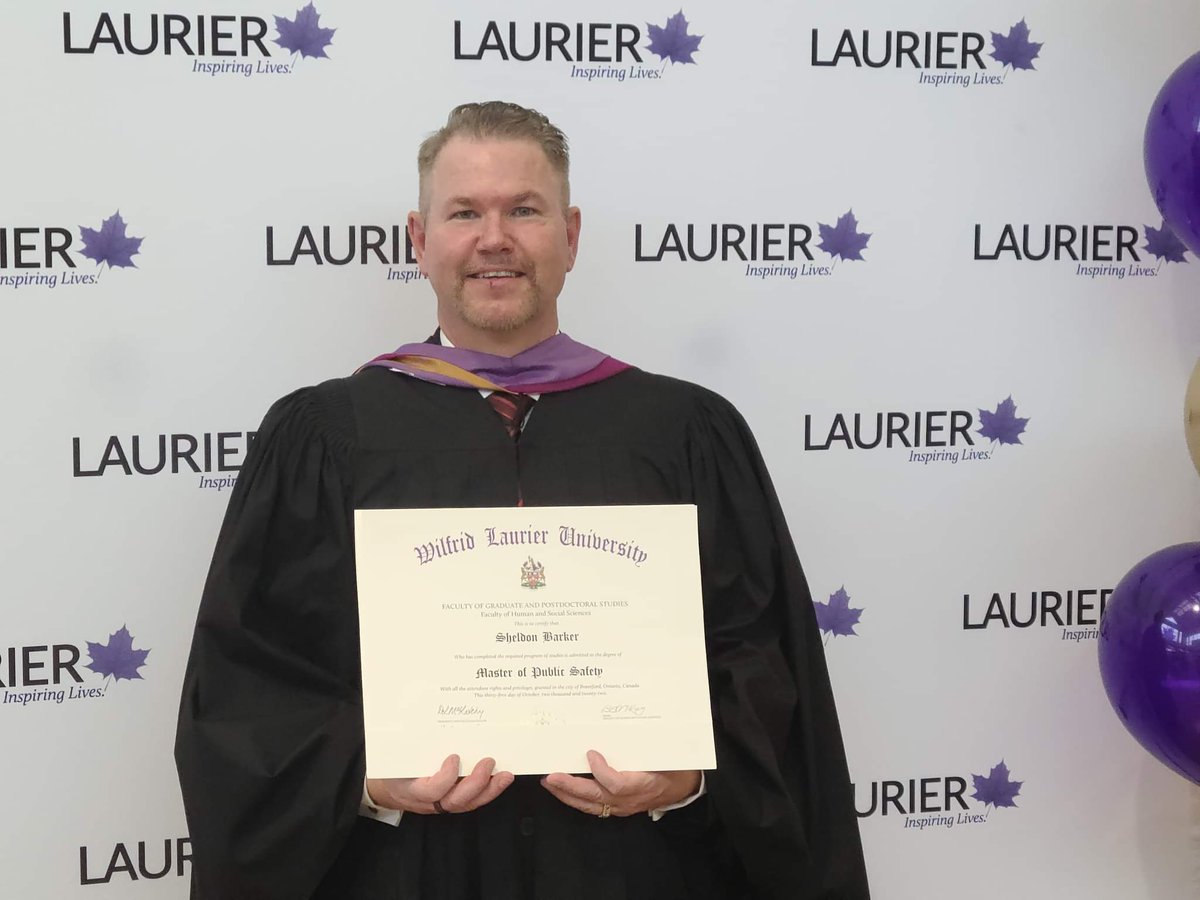 Congratulations to our Sheldon Barker, CD, MPS, CCFI-C National President Canadian Association of Fire Investigators <a href="/CAFI_ACEI/">C.A.F.I.</a> -  Master of Public Safety Convocation ceremony held at Wilfrid Laurier University <a href="/Laurier/">Wilfrid Laurier University</a> 🎉🎊