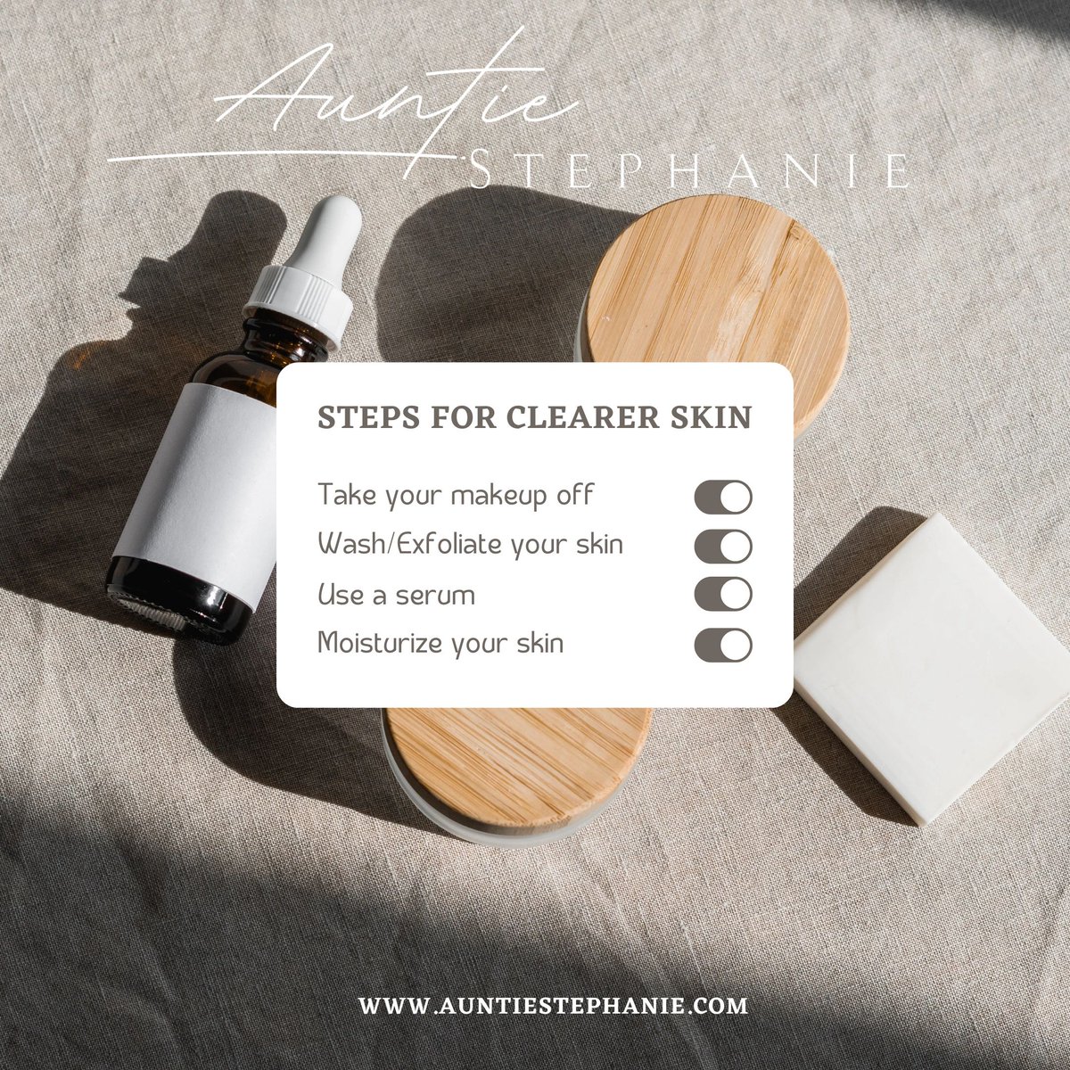 AuntieStephani3's tweet photo. Following these steps consistently can help you have clearer, brighter, and healthier looking skin. Key word...Consistency

#Auntiestephanie #BlackOwnedBusiness #BlackGirlMagic #ConsistencyIsKey #ExfoliatingProducts #MoisturizingProducts https://t.co/dTCG35VZkk