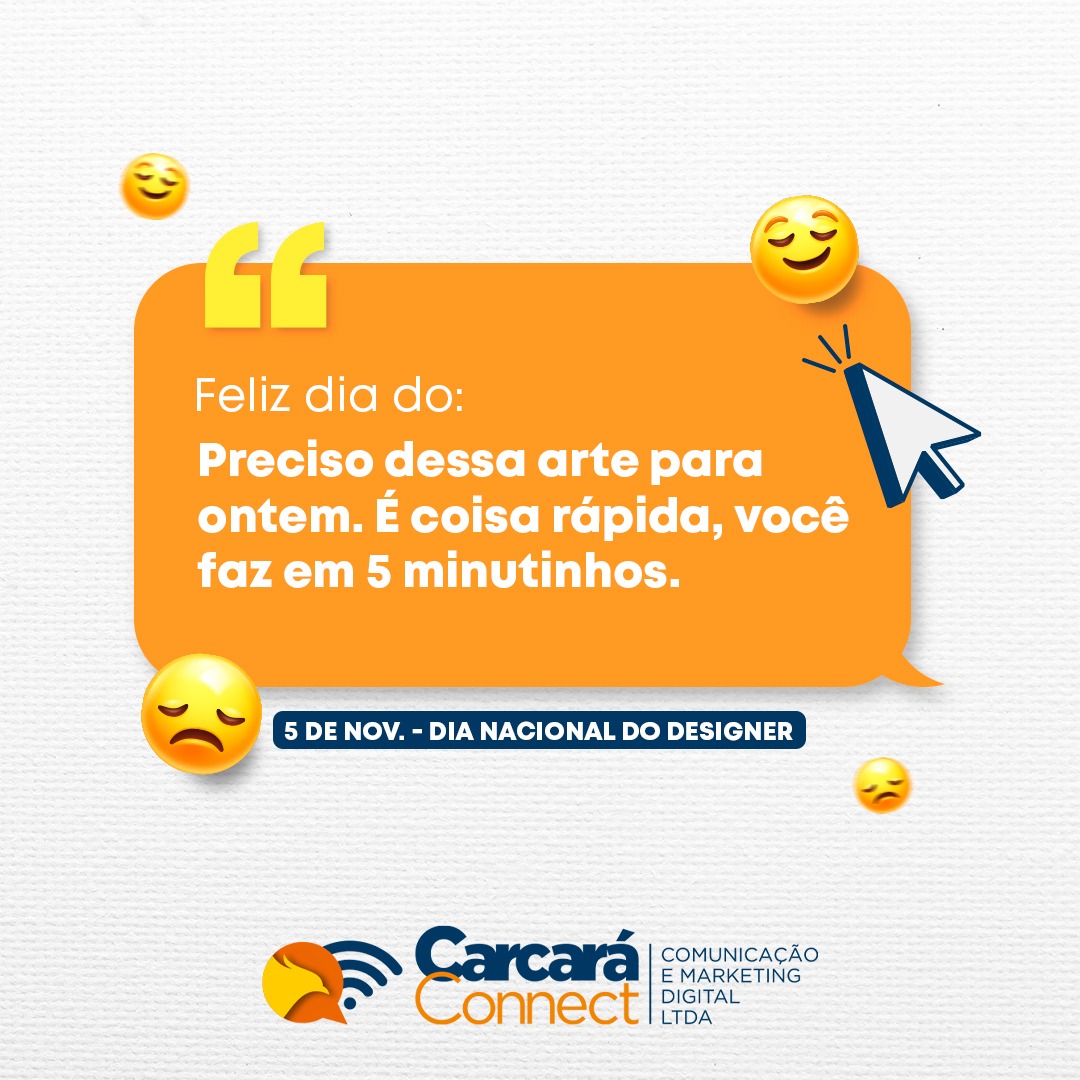 carcaraconnect's tweet photo. Hoje é dia de homenagear esse profissional que é essencial para a comunicação visual de qualquer empresa. Aquele que faz milagres em "5 minutinhos", mas conhecido como designer. Parabéns galerinha, vocês são massa!
#DiadoDesigner
#designer
#Carcaraconnect
#marketingdigital https://t.co/5XMzcazU5E