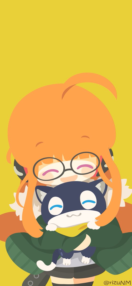morgana (persona 5) ,sakura futaba 1girl fur-trimmed jacket headphones orange hair glasses jacket fur trim  illustration images