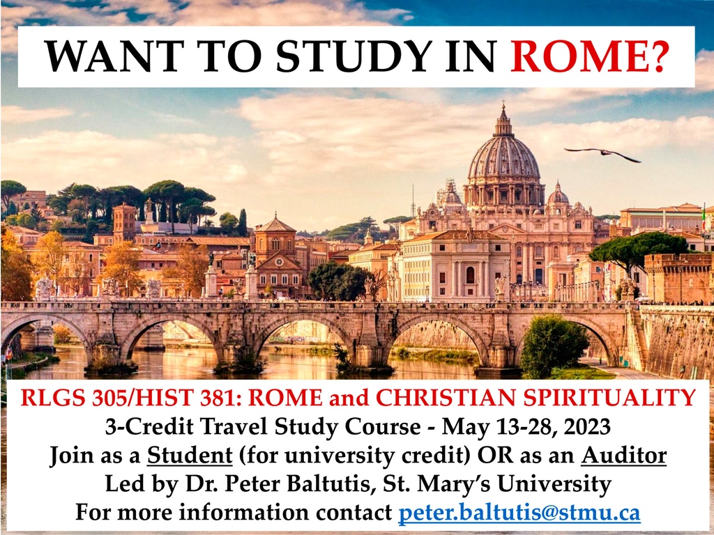 FCJCentre's tweet photo. Join Dr. Peter Baltutis on a Guided Pilgrimage to Rome with St. Mary's University May 13-28, 2023. A few spots still available! Register now at https://t.co/1l8jIop6xW

#calgarycatholic #catholicyyc #yyccatholic #catholicretreat https://t.co/IQ226P8868