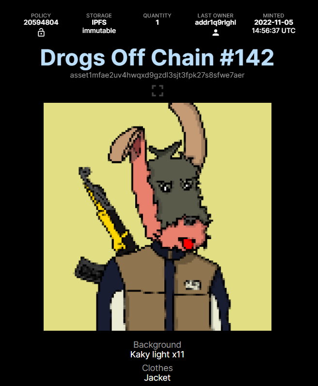 DrogsOffChain's tweet photo. The first Drog just got minted !
#CNFTCommunity #cNFTdrop #CNFT https://t.co/FBSLNsNoMT